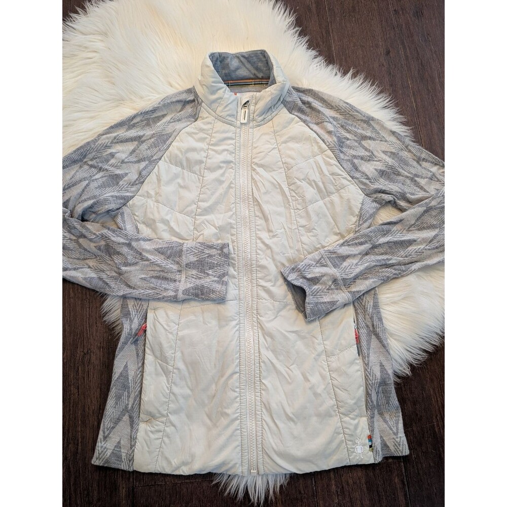 Smartwool Propulsion 60 Insulated Jacket Merino Wool Full Zipper Geometric M